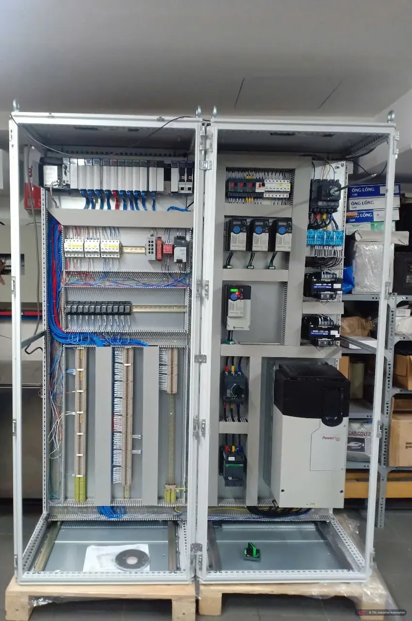 New cupper control panels with PowerFlex 755 drive before installation