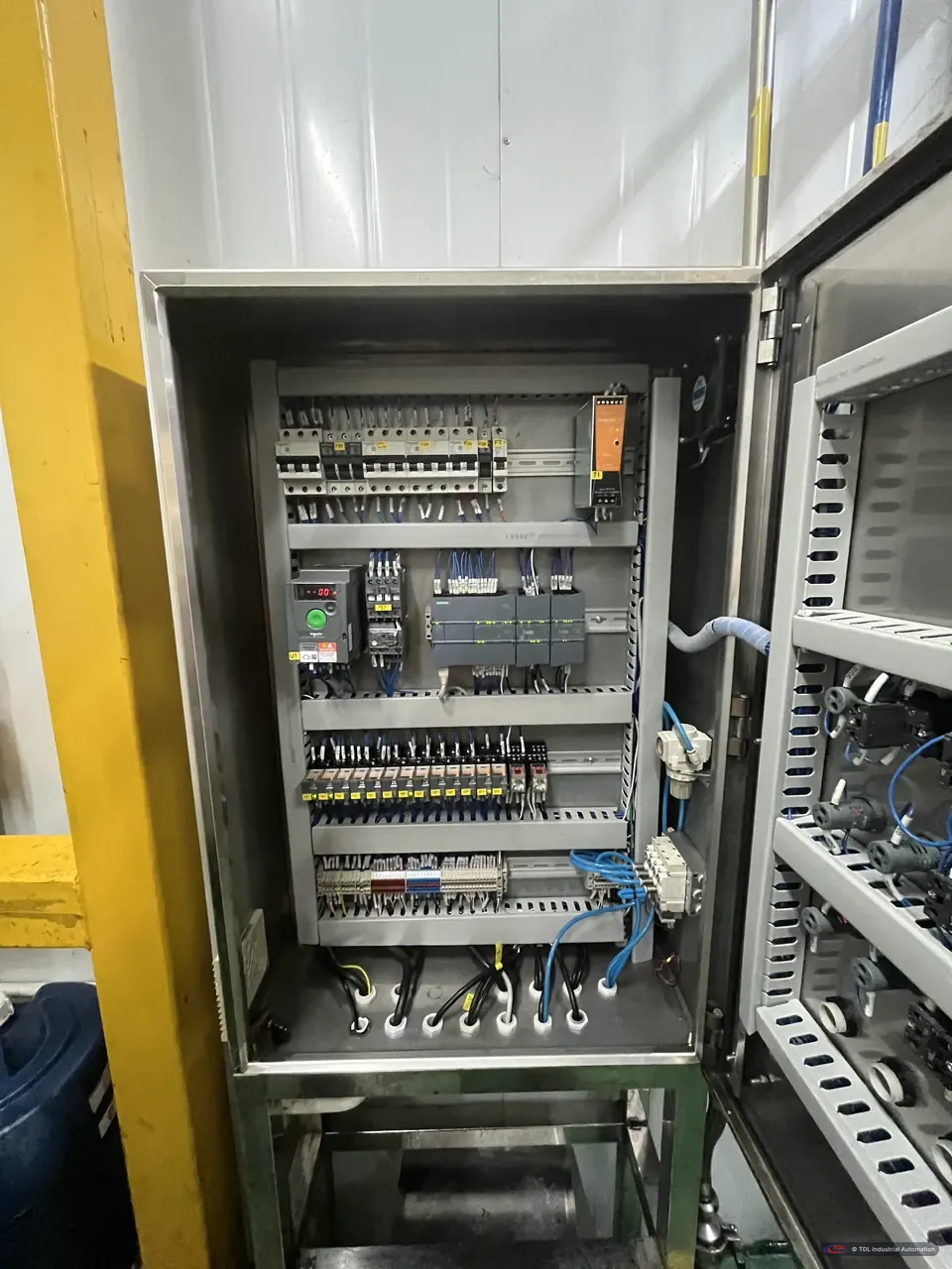 Control panel with PLC and I/O on the production floor